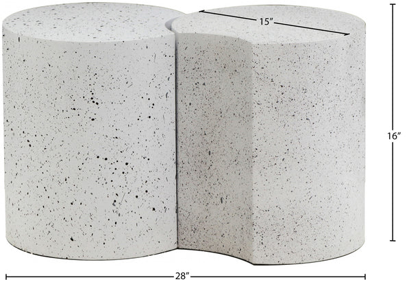 Dimple White End Table 99084White-2A Meridian Furniture
