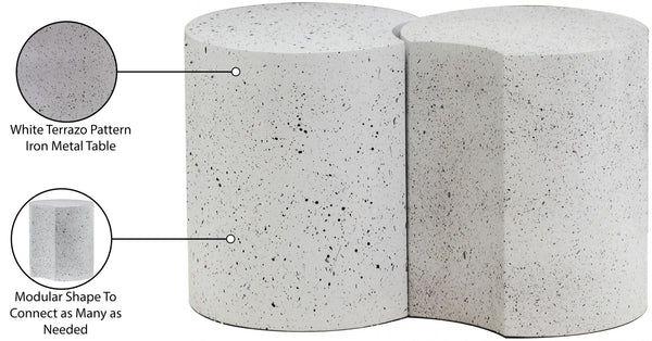 Dimple White End Table 99084White-2A Meridian Furniture