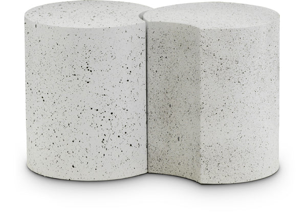 Dimple White End Table 99084White-2A Meridian Furniture