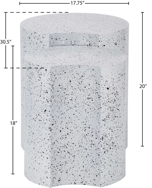 Dimple White End Table 99084White-2B Meridian Furniture