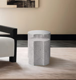 Dimple White End Table 99084White-2B Meridian Furniture