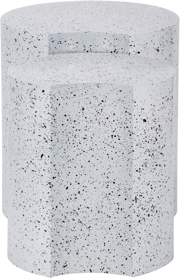 Dimple White End Table 99084White-2B Meridian Furniture
