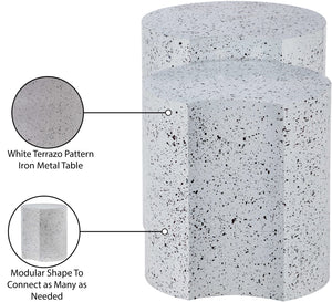 Dimple White End Table 99084White-2C Meridian Furniture
