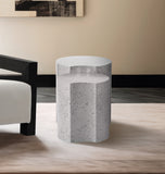 Dimple White End Table 99084White-2C Meridian Furniture