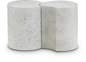 Dimple White End Table 99084White-2D Meridian Furniture