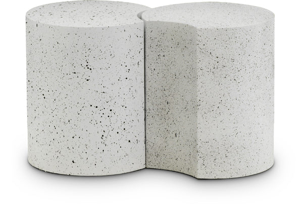 Dimple White End Table 99084White-2D Meridian Furniture