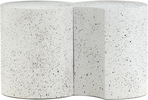 Dimple White End Table 99084White-2D Meridian Furniture