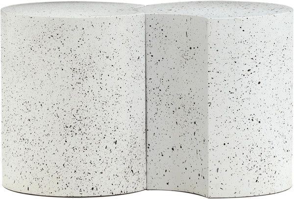 Dimple White End Table 99084White-2D Meridian Furniture