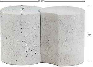 Dimple White End Table 99084White-2E Meridian Furniture
