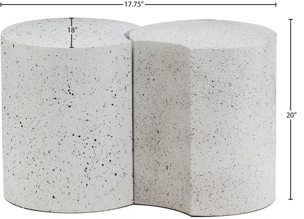 Dimple White End Table 99084White-2E Meridian Furniture