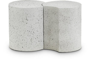 Dimple White End Table 99084White-2E Meridian Furniture