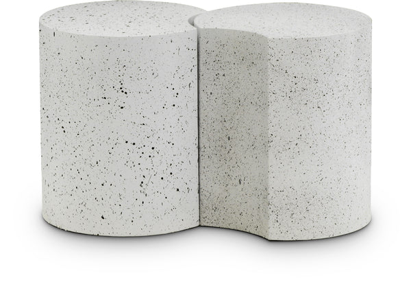 Dimple White End Table 99084White-2E Meridian Furniture