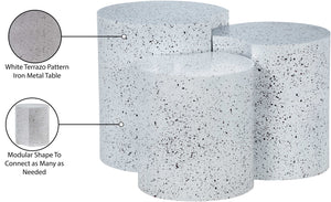 Dimple White End Table 99084White-3B Meridian Furniture