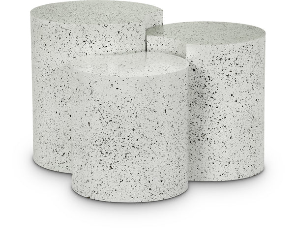 Dimple White End Table 99084White-3B Meridian Furniture