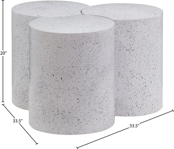 Dimple White Coffee Table 99084White-3C Meridian Furniture