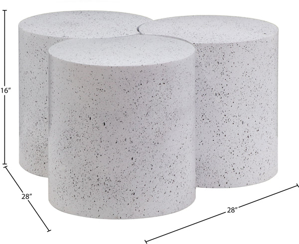 Dimple White Coffee Table 99084White-3E Meridian Furniture