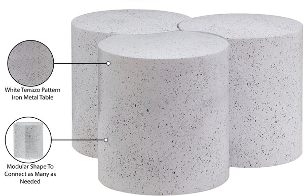 Dimple White Coffee Table 99084White-3E Meridian Furniture