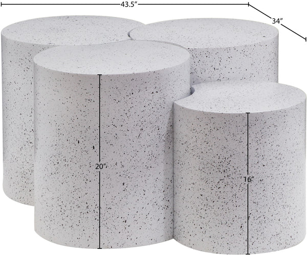 Dimple White Coffee Table 99084White-4A Meridian Furniture