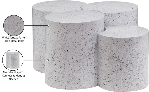 Dimple White Coffee Table 99084White-4A Meridian Furniture