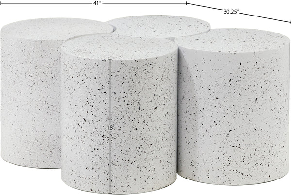 Dimple White Coffee Table 99084White-4C Meridian Furniture