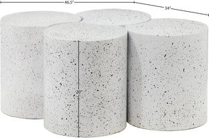 Dimple White Coffee Table 99084White-4D Meridian Furniture