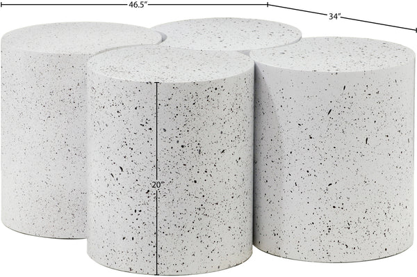 Dimple White Coffee Table 99084White-4D Meridian Furniture