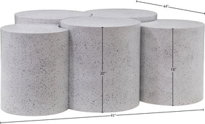 Dimple White Coffee Table 99084White-5A Meridian Furniture
