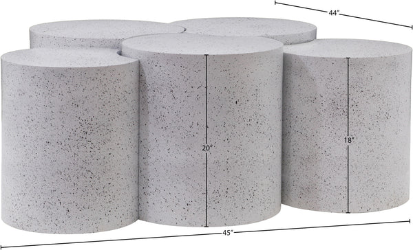 Dimple White Coffee Table 99084White-5A Meridian Furniture