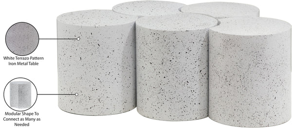 Dimple White Coffee Table 99084White-5B Meridian Furniture