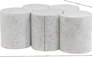Dimple White Coffee Table 99084White-5C Meridian Furniture