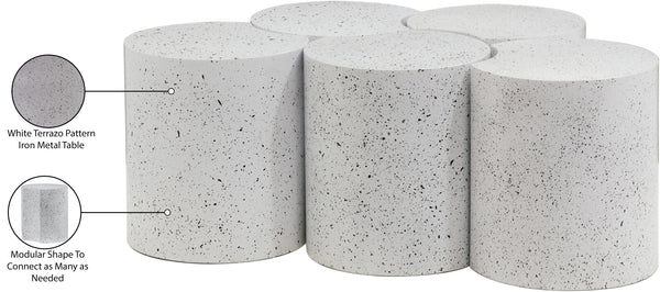 Dimple White Coffee Table 99084White-5C Meridian Furniture
