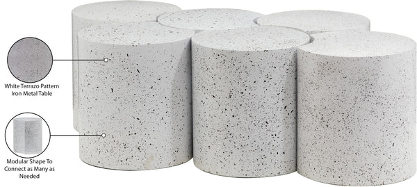 Dimple White Coffee Table 99084White-6B Meridian Furniture