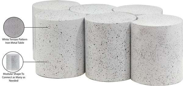 Dimple White Coffee Table 99084White-6C Meridian Furniture