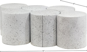 Dimple White Coffee Table 99084White-6D Meridian Furniture