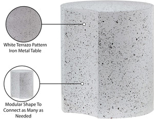 Dimple White End Table 99084White-ET16 Meridian Furniture