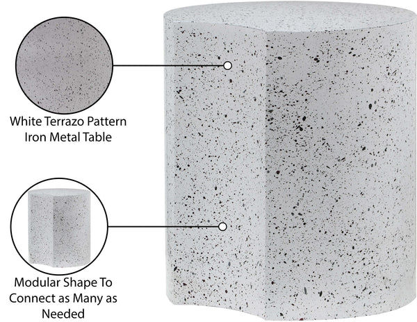 Dimple White End Table 99084White-ET16 Meridian Furniture