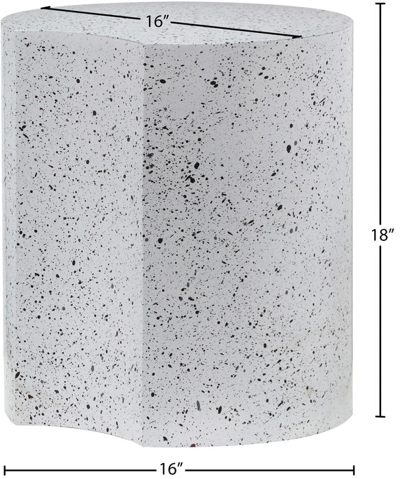 Dimple White End Table 99084White-ET18 Meridian Furniture