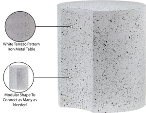Dimple White End Table 99084White-ET20 Meridian Furniture
