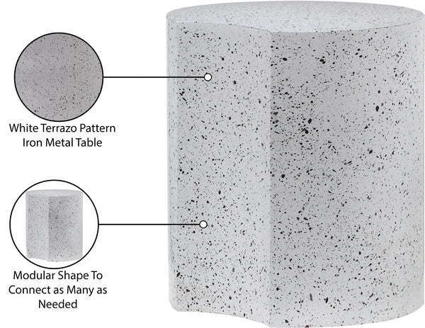 Dimple White End Table 99084White-ET20 Meridian Furniture