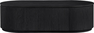 Meridian Furniture Moana Fluted Wood Coffee Table with Hidden Storage Cabinet for Modern Living Rooms Black 52 inches 99085Black-CT