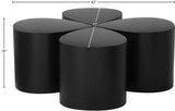 Petal Black Coffee Table 99087Black-CT-4PC Meridian Furniture