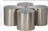 Petal Silver Coffee Table 99087Silver-CT-4PC Meridian Furniture