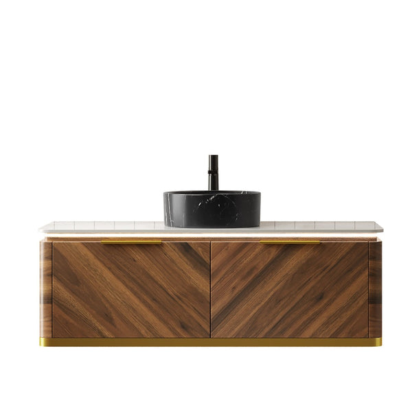 English Elm Dipa 48 Inch Floating Bathroom Vanity Walnut Cabinet Sintered Stone Top Led Sensor W2615S00576