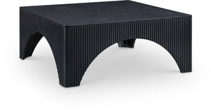 Meridian Furniture Eloise Sculptural Coffee Table with Artistic Base Detail for Stylish Modern Living Rooms Black Oak Veneer / MDF 99089Black-CT