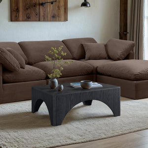 Meridian Furniture Eloise Sculptural Coffee Table with Artistic Base Detail for Stylish Modern Living Rooms Black Oak Veneer / MDF 99089Black-CT