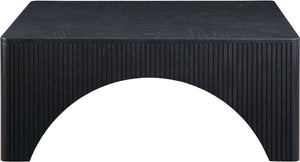 Meridian Furniture Eloise Sculptural Coffee Table with Artistic Base Detail for Stylish Modern Living Rooms Black Oak Veneer / MDF 99089Black-CT