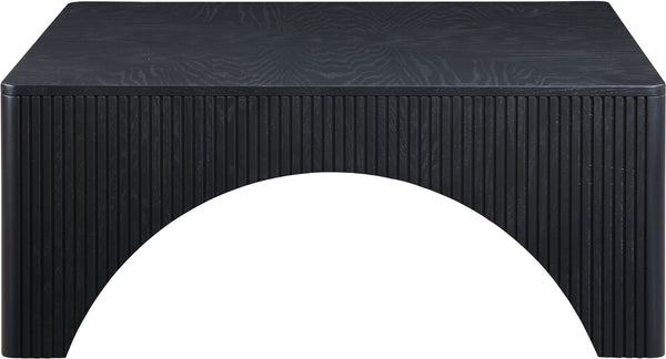 Meridian Furniture Eloise Sculptural Coffee Table with Artistic Base Detail for Stylish Modern Living Rooms Black Oak Veneer / MDF 99089Black-CT