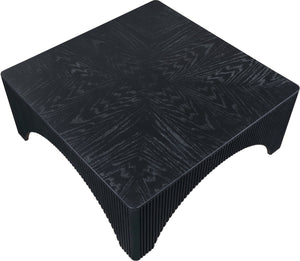 Meridian Furniture Eloise Sculptural Coffee Table with Artistic Base Detail for Stylish Modern Living Rooms Black Oak Veneer / MDF 99089Black-CT