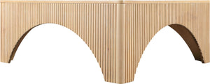 Meridian Furniture Eloise Sculptural Coffee Table with Artistic Base Detail for Stylish Modern Living Rooms Natural Oak Veneer / MDF 99089Oak-CT