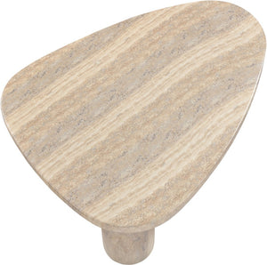 Meridian Furniture Teramo Sculptural Concrete Coffee Table with Art Deco Triple Pedestal for Indoor Outdoor Use Travertine 38" W x 30" D x 15" H 99090Travertine-CT15